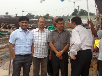 Visit of MD/ASRL with Commissioner Rail Co-ordination/Govt of Odisha and CPM-III, RVNL to Anghul-Sukinda Rail Line site. They held a meeting with Dr A. Padhi, IAS, RDC and Sri A. Agarwal, IAS on 18 Aug 2012