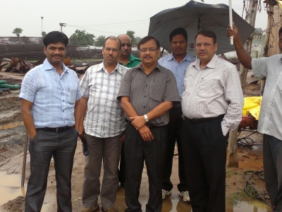 Visit of MD/ASRL with Commissioner Rail Co-ordination/Govt of Odisha and CPM-III, RVNL to Anghul-Sukinda Rail Line site. They held a meeting with Dr A. Padhi, IAS, RDC and Sri A. Agarwal, IAS on 18 Aug 2012