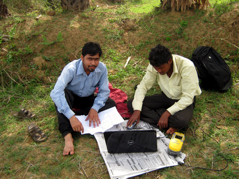 ASRL Field Inspection Team Feeding the Data with the help of GPS for Government Land