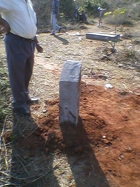 Pillar posting work going on for Forest Diversion work at Mouza Kaliamba