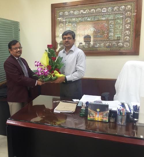 D.K. Samantray, MD/ASRL called on Sri AP Padhi, IAS on his assuming the  charge of Chief Secretary, Odisha on Dec 01, 2015